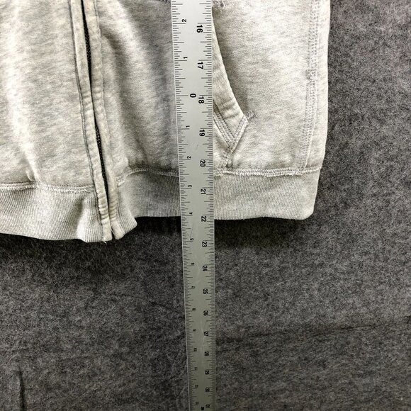 Vintage Abercrombie & Fitch Y2K Gray Sherpa Lined Sweatshirt Vest Hoodie Women L - Picture 11 of 11